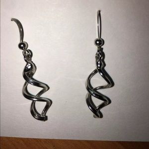 Silver spiral earrings